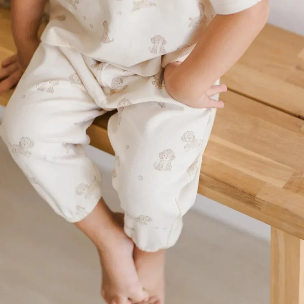 NWT - Quincy Mae Puppies Tee + Pants ORGANIC Set​​​